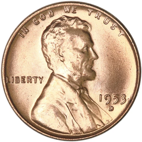 1953 D Lincoln Wheat Cent CH Penny Choice BU Coin Cover