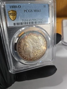 1880-O Morgan Silver Dollar $1 PCGS MS 61 beautiful tone! - Picture 1 of 3