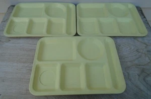 Menge 3 Texas Ware gelb geteilt Mittagessen Cafeteria Tablett Melamin #146 - Bild 1 von 3