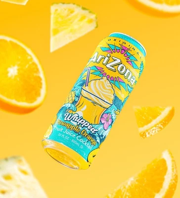 AriZona Whipped Pineapple Orange Juice Cocktail, 22fl oz , 2-pack LIMITED STOCK