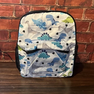 Mochila azul verde dinosaurio animal niños para niños o niñas mini con correa para el pecho Foto 1 de 4