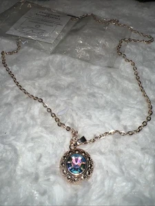New 18” Rose Gold Toned Necklace with Swarovski Crystal Pendant. New - Picture 1 of 3