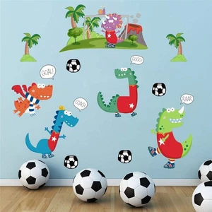 Cartoon Dinosaur Wall Stickers DIY Tree Football Wall Decals Art Decor for Ki... - Picture 1 of 6
