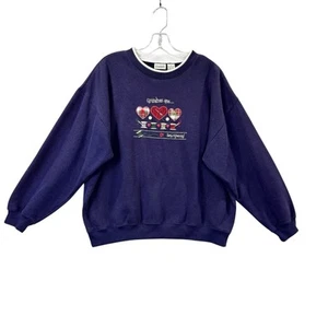 Vtg CLASSIC ELEMENTS Large Grandmas Are Sew Special Blue Embroidered Sweatshirt - Picture 1 of 6