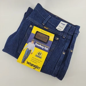 Wrangler Cowboy Cut Regular Fit Premium Performance Jeans 38x30 Blue Denim - Picture 1 of 9