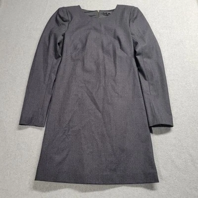 Theory Women's Solid Gray CrewNeck Kamillina Stretch Wool Dress Size 2 USA Made - Image 1 of 4