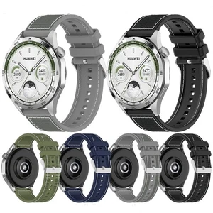 Cinturino nylon silicone 22 mm fibbia argento cinturino orologio parti per Huawei GT4 - Foto 1 di 27