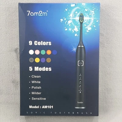 Cepillo de dientes sónico 7am2m AM101 naranja 5 modos impermeable con cabezales de repuesto Foto 1 de 4