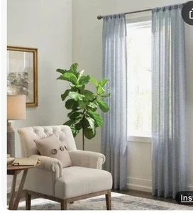 Allen +Roth 84" Navy Rod Pocket Curtain Panel 50x84 Window Drapes (2PKG) - 4 p - Picture 1 of 5