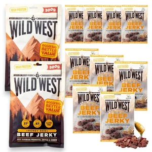 Wild West Beef Jerky 1kg Set Honey BBQ Rind Trockenfleisch > (59,99 EUR/kg) - Bild 1 von 5