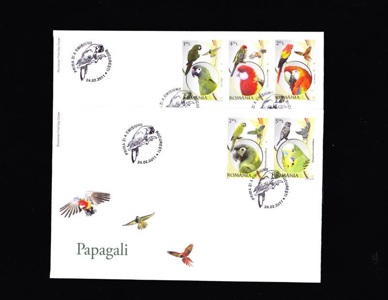 Romania 2011, Parrots, FDC, full set - Image 1 of 1