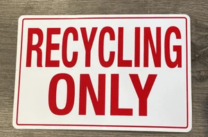 Recycling Only Vinyl Sticker/Decal 5.5” x 8.25” Free US Shipping - Foto 1 di 1