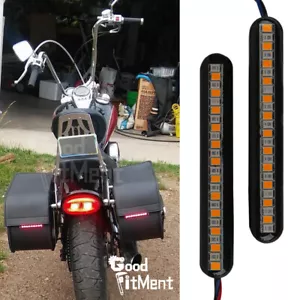 2X Motorcycle LED Tail Strip Lights Bar Brake Turn Signals Running Indicator 12V - Picture 1 of 12