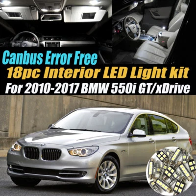 18Pc Error Free Interior LED White Light Kit for 2010-2017 BMW 550i GT/xDrive  - Image 1 of 4