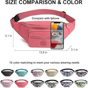 Women's Crossbody Bag Fanny Pack Large Capacity Zipper Bag Casual Shoulder Bag - Picture 1 of 16