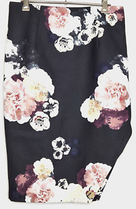 KEEPSAKE Black floral high waisted quality fully lined skirt Sz S Women's