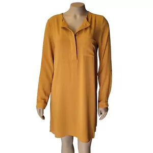 Forever 21 Gold Langarm Knopfleiste Tunika Oberteil/Shirt Kleid, Damen klein - Bild 1 von 8