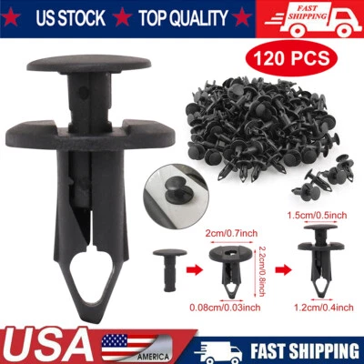120Pcs Clips for Hole Plastic Rivets Retainer Fender Bumper Push Pin Fastener - Image 1 of 4