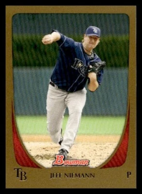 2011Bowman Gold #16 Jeff Niemann Tampa Bay Rays Baseball card - Image 1 of 2