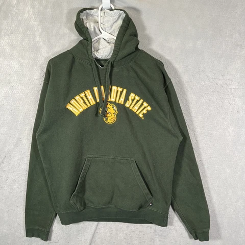 A1 North Dakota State Bison Hoodie Sweatshirt Adult Large Green Pullover Mens Cover