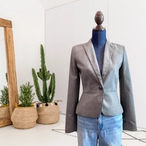 Ann Taylor Factory Damen 0 Classic Single Button Close Blazer Jacke grau - Bild 1 von 10