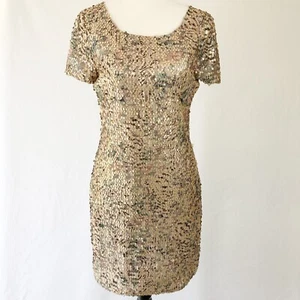 Rachel Zoe Womens Gold Sequin Mini Dress Party Cocktail Glam Goddess 0 / 8 - Picture 1 of 15