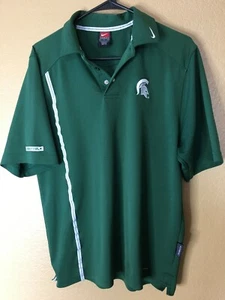 Nike Michigan State Spartans Polo Shirt Mens Small Green White Final Four - Picture 1 of 3