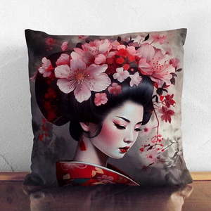 Plump Kissen Geisha Floral Art No.1 Soft Dekokissenhülle Bezug gefüllt - Bild 1 von 3