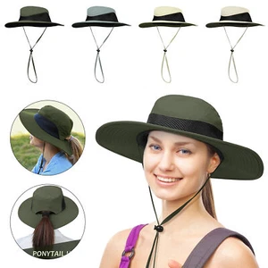 Womens Sun Hat UV Protection Wide Brim Bucket Hat Fishing Hiking Camping Beach - Picture 1 of 31