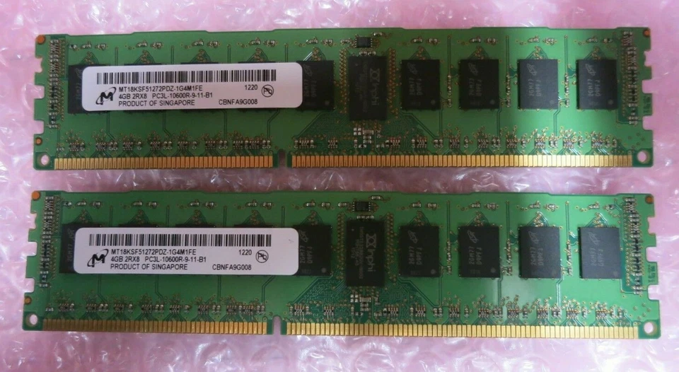 Micron MT18KSF51272PDZ-1G4M1FE 8GB (2x4GB) 2Rx8 PC8-10600 DDR3 ECC 240P CL9 RAM - Image 1 of 4
