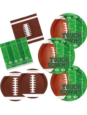 Suministros para fiestas de fútbol: el paquete incluye platos de 50-9" y 50-7", 50 servilletas  Foto 1 de 4