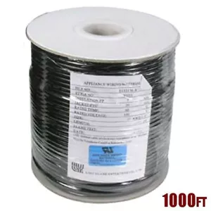 1000FT 4 Conductor 26 Gauge Modular Cable Cord Stranded Wire Bare Copper Black - Picture 1 of 2