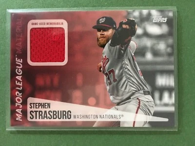 2019 Topps Update Stephen Strasburg Major League Material Nationals Game Used - Image 1 of 2