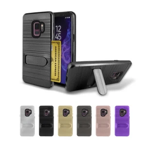 For Samsung Galaxy S9/S9 Plus Card Holder Shockproof Hybrid Stand Case Cover - Picture 1 of 23