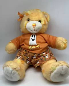 Usado en Excelente Condición 2005 Retirado Build a Bear Halloween Naranja Caramelo Maíz Oso Peluche Con Paños - Imagen 1 de 4