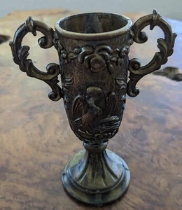 Vintage Brass Loving Cup Birds Made In Italy 5.25" - Picture 1 of 10