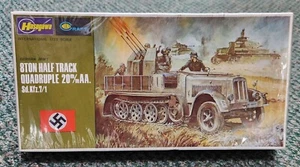 1991 Hasegawa 8 Ton Half Track Quadruple 20 mmAA Sd.Kfz. 7/1 1/72 Model Sealed - Picture 1 of 2