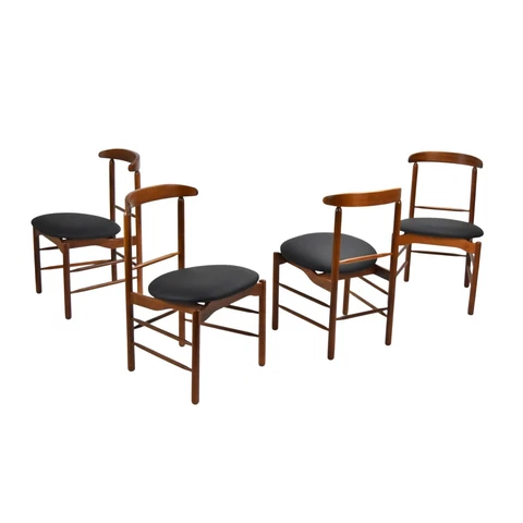Fully Restored Vintage Greta Grossman Glenn of California Walnut Dining Chairs Cover