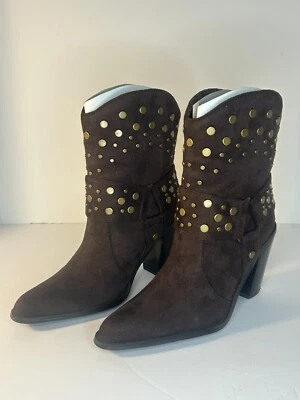 Newport News 7m Mujer Botín Tacones Marrón Gamuza -- NUEVO Foto 1 de 4