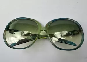 Vintage Fratelli Lozza HOVIO Blau Grün Oversized Oval Sonnenbrille Italy - Bild 1 von 17