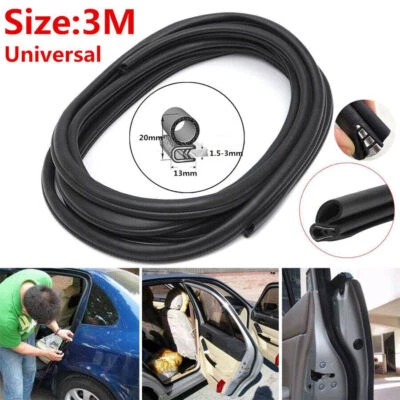 3 Meters 20mm Rubber Car Trunk/Door Edge Sealing Strip Trim Protector Universal - Image 1 of 4