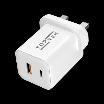 65W USB C GaN Fast Charger Plug 3-Port For iPhone Samsung MacBook iPad Pro/Air - Image 1 of 4