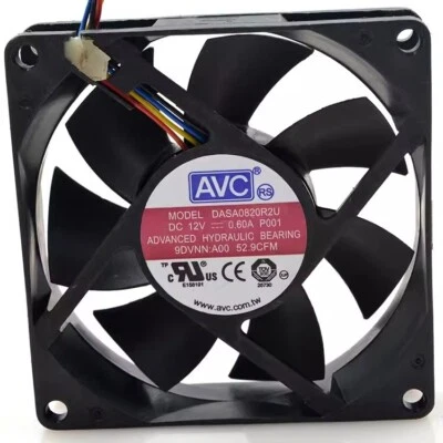AVC DASA0820R2U 8020 12V 0.60A 8CM 8cm 4-Wire CPU Cooling Fan - Image 1 of 2