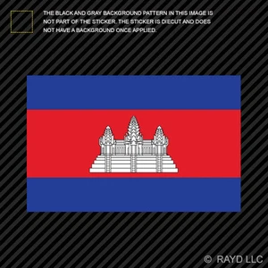4” Cambodian Flag Sticker Decal Self Adhesive Vinyl Cambodia KHM KH - Foto 1 di 1