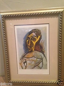 Picasso Lithograph Female Nude Study for Les Demoiselles d' Avignon Framed - Picture 1 of 10