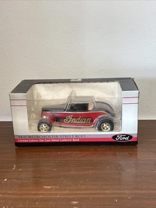 Ford '34 Roadster Street Rod Indian Cycle Die Cast Metal Bank Liberty Classics - Picture 1 of 3