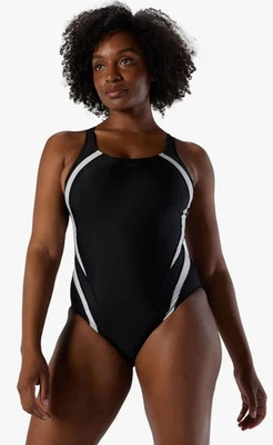 Speedo Women's Swimsuit One Piece Creora Highclo Touchback size 14 Black - Image 1 of 4