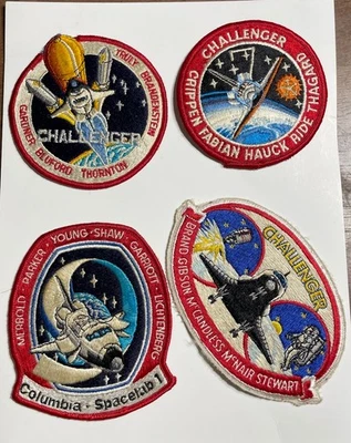 Vintage Lot 9 NASA Shuttle Mission Astronaut Patches Challenger Columbia & More - Image 1 of 4