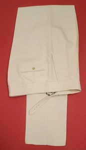 New $995 Ralph Lauren Purple Label Ivory Twill Cotton, Wool, Linen Pants 38" - Picture 1 of 11