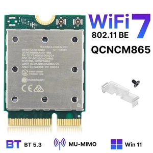 WiFi 7 QCNCM865 M.2 Key E WiFi Card BT5.3 Tri-Band Network Card 5800Mbps for AMD - Picture 1 of 7